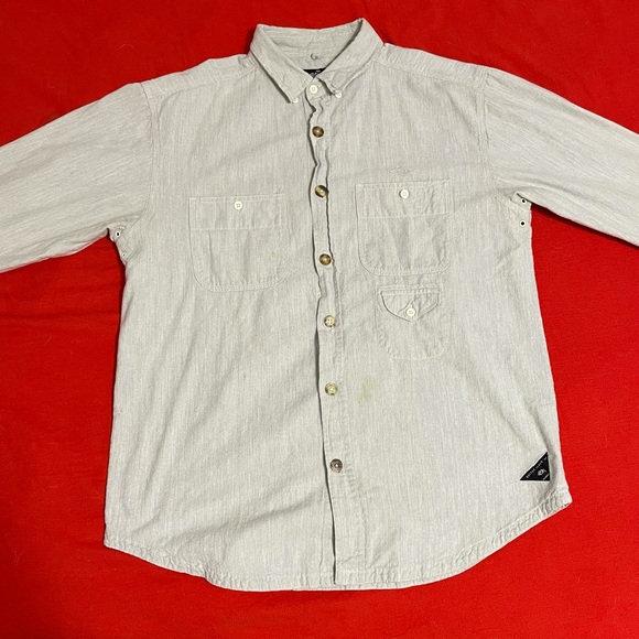 10.Deep Size L Grey Long Sleeve Button Down Shirt - Picture 3 of 9